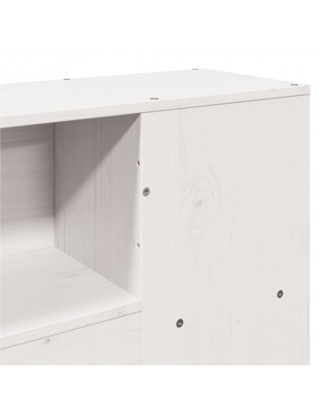 Letto Libreria senza Materasso Bianco 160x200 cm Legno di Pino