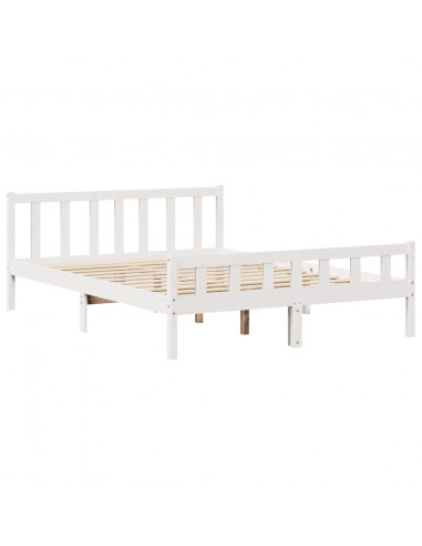 Letto Libreria senza Materasso Bianco 150x200 cm Legno di Pino