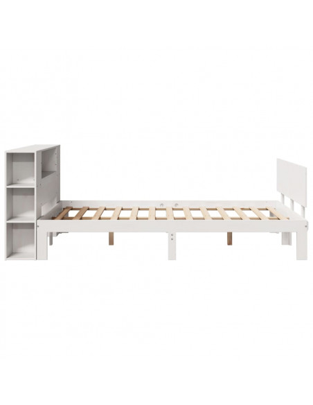 Letto Libreria senza Materasso Bianco 160x200 cm Legno di Pino