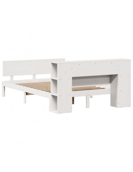 Letto Libreria senza Materasso Bianco 160x200 cm Legno di Pino