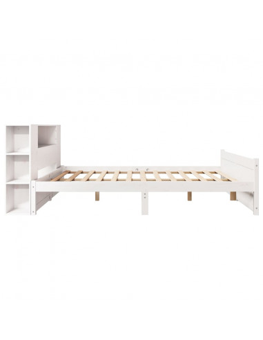 Letto Libreria senza Materasso Bianco 150x200 cm Legno di Pino