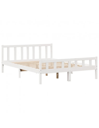 Letto Libreria senza Materasso Bianco 160x200 cm Legno di Pino