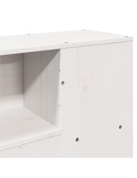 Letto Libreria senza Materasso Bianco 160x200 cm Legno di Pino