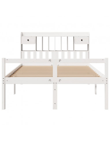 Letto Libreria senza Materasso Bianco 150x200 cm Legno di Pino