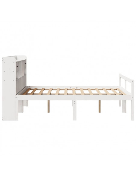 Letto Libreria senza Materasso Bianco 150x200 cm Legno di Pino