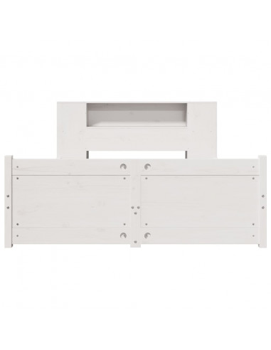 Letto Libreria senza Materasso Bianco 160x200 cm Legno di Pino
