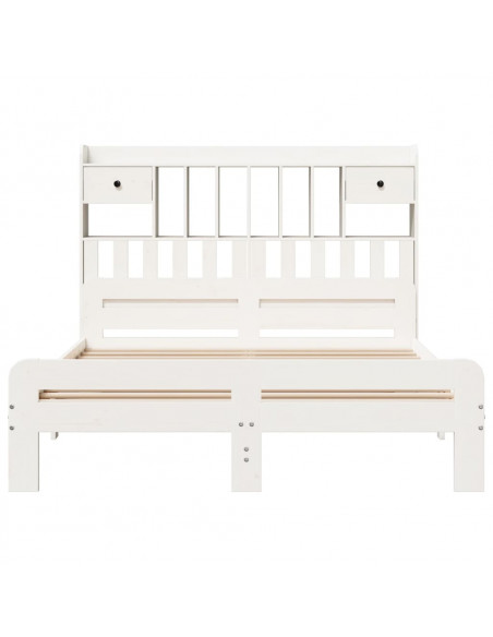 Letto Libreria senza Materasso Bianco 160x200 cm Legno di Pino