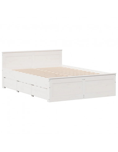 Letto Libreria senza Materasso Bianco 160x200 cm Legno di Pino