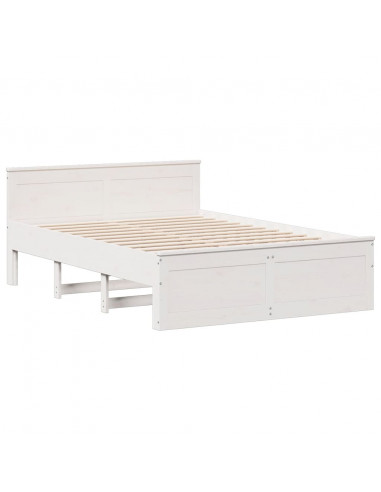 Letto Libreria senza Materasso Bianco 160x200 cm Legno di Pino
