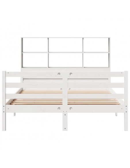 Letto Libreria senza Materasso Bianco 160x200 cm Legno di Pino
