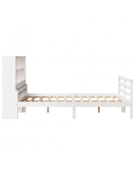 Letto Libreria senza Materasso Bianco 160x200 cm Legno di Pino