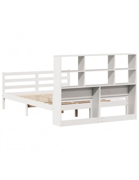 Letto Libreria senza Materasso Bianco 160x200 cm Legno di Pino