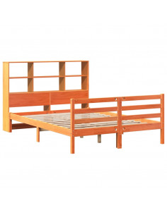 Letto Libreria senza Materasso Marrone Cera 120x200 cm Legno 2