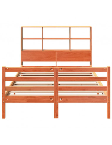 Letto Libreria senza Materasso Marrone Cera 120x200 cm Legno