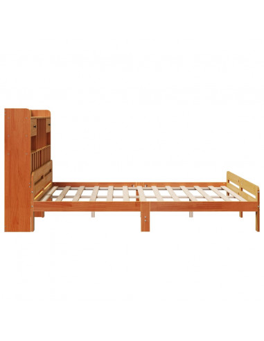 Letto Libreria senza Materasso Marrone Cera 180x200 cm in Pino