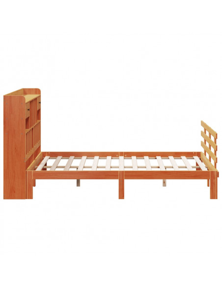Letto Libreria senza Materasso Marrone Cera 180x200 cm in Pino