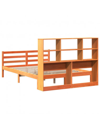 Letto Libreria senza Materasso Marrone Cera 160x200 cm Legno