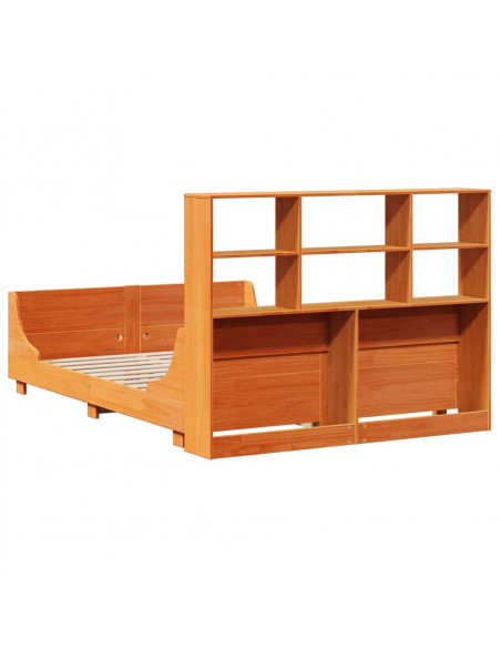 Letto Libreria senza Materasso Marrone Cera 160x200 cm Legno