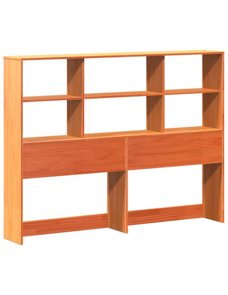Letto Libreria senza Materasso Marrone Cera 160x200 cm in Pino