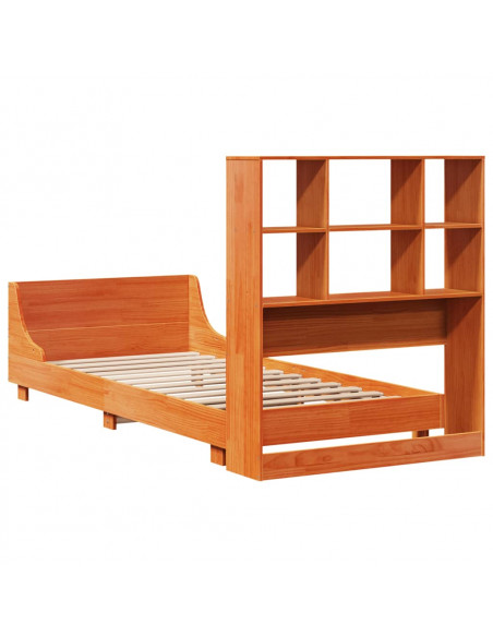 Letto senza Materasso Marrone Cera 90x190 cm in Legno di Pino
