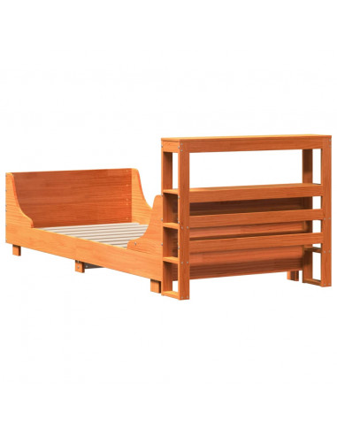 Letto senza Materasso Marrone Cera 90x190 cm in Legno di Pino