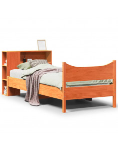 Letto senza Materasso Marrone Cera 75x190 cm in Legno di Pino