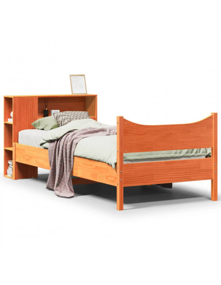 Letto senza Materasso Marrone Cera 75x190 cm in Legno di Pino