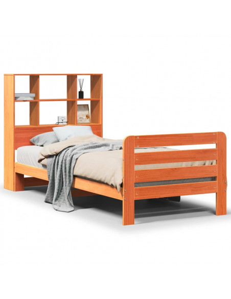 Letto senza Materasso Marrone Cera 75x190 cm in Legno di Pino