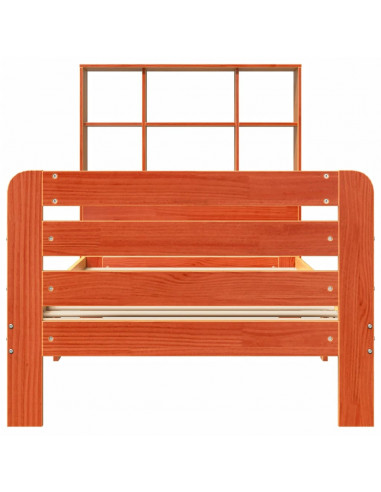 Letto senza Materasso Marrone Cera 75x190 cm in Legno di Pino