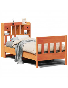 Letto senza Materasso Marrone Cera 75x190 cm in Legno di Pino