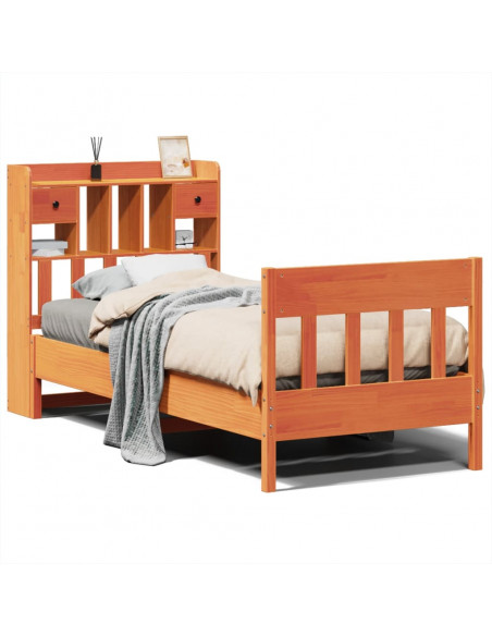Letto senza Materasso Marrone Cera 75x190 cm in Legno di Pino