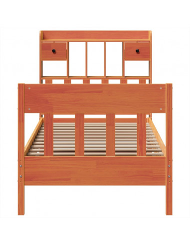 Letto senza Materasso Marrone Cera 75x190 cm in Legno di Pino