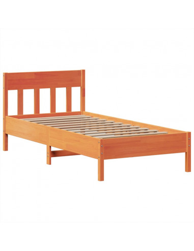 Letto senza Materasso Marrone Cera 75x190 cm in Legno di Pino