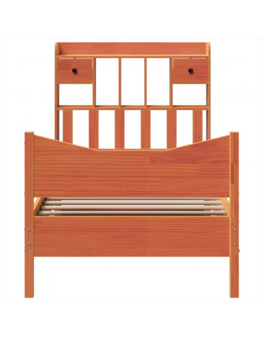 Letto senza Materasso Marrone Cera 75x190 cm in Legno di Pino