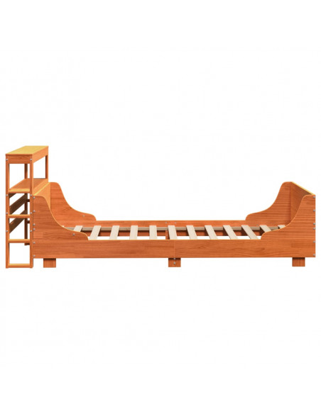 Letto senza Materasso Marrone Cera 90x200 cm Legno di Pino