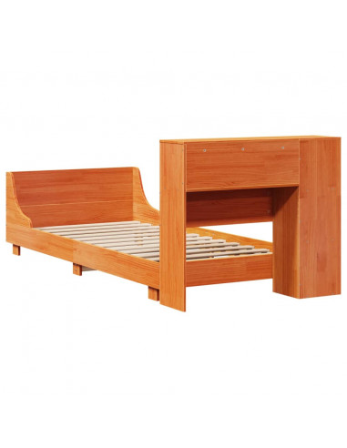 Letto senza Materasso Marrone Cera 75x190 cm in Legno di Pino