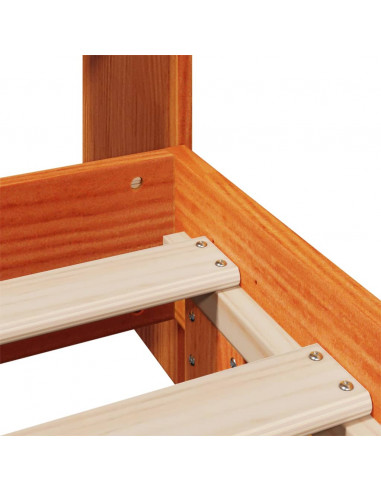 Letto senza Materasso Marrone Cera 75x190 cm in Legno di Pino