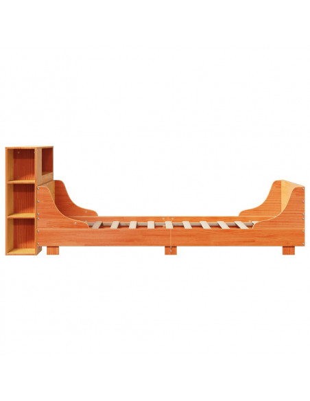 Letto senza Materasso Marrone Cera 75x190 cm in Legno di Pino