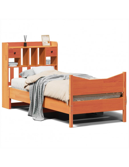 Letto senza Materasso Marrone Cera 90x190 cm in Legno di Pino