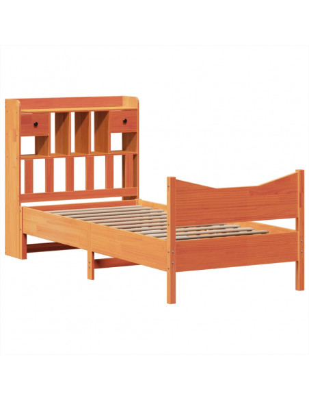 Letto senza Materasso Marrone Cera 90x190 cm in Legno di Pino