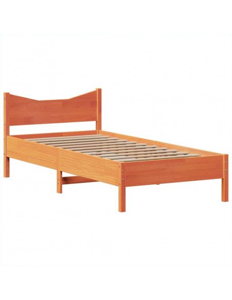 Letto senza Materasso Marrone Cera 90x190 cm in Legno di Pino