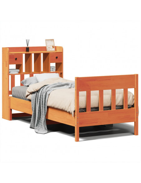 Letto senza Materasso Marrone Cera 90x190 cm in Legno di Pino