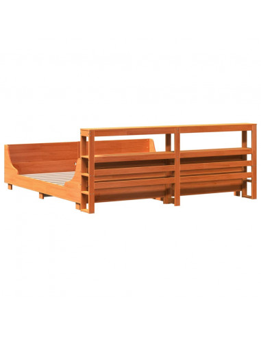 Letto senza Materasso Marrone Cera 180x200 cm in Legno di Pino