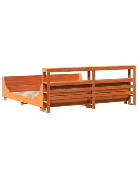 Letto senza Materasso Marrone Cera 180x200 cm in Legno di Pino