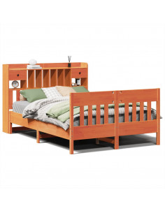 Letto senza Materasso Marrone Cera 140x190 cm in Legno di Pino