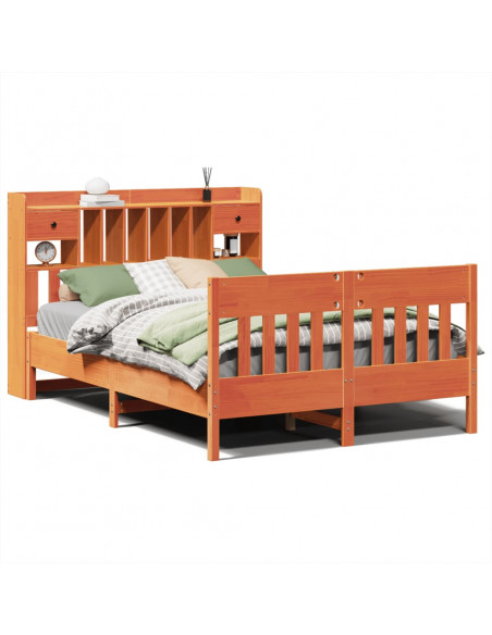 Letto senza Materasso Marrone Cera 140x190 cm in Legno di Pino