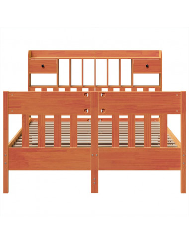 Letto senza Materasso Marrone Cera 140x190 cm in Legno di Pino