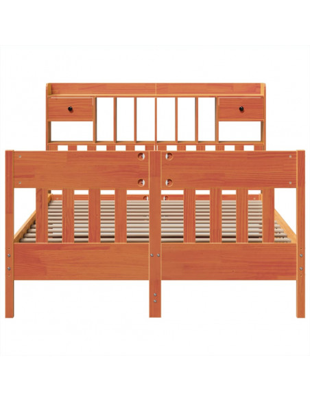 Letto senza Materasso Marrone Cera 140x190 cm in Legno di Pino