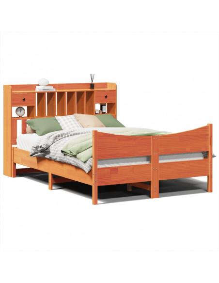 Letto senza Materasso Marrone Cera 140x190 cm in Legno di Pino