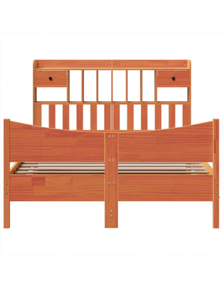 Letto senza Materasso Marrone Cera 140x190 cm in Legno di Pino